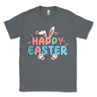 Charcoal Heather happy easter Classic Tee - MaliasSmallBusiness