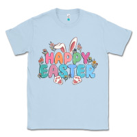 Dusty Blue happy easter Classic Tee - MaliasSmallBusiness
