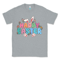 Heather Grey happy easter Classic Tee - MaliasSmallBusiness