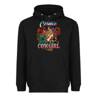 Black Cosmic Cowgirl Heavyweight Hoodie - HowdyJamesFarm
