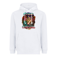 White Cosmic Cowgirl Heavyweight Hoodie - HowdyJamesFarm