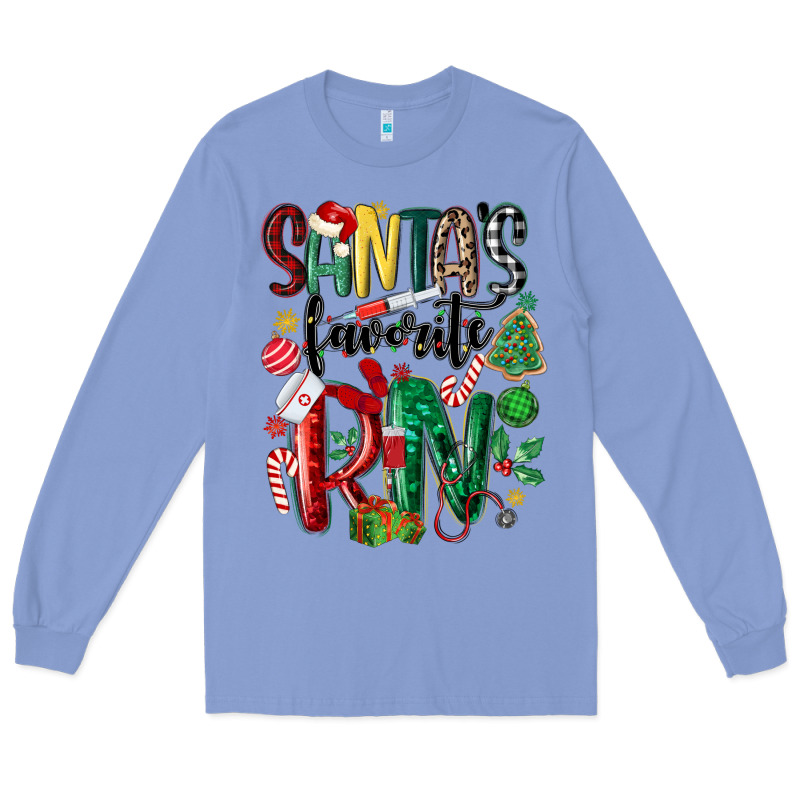 Santas Favorite Registered Nurse Long Sleeve Tee by MaliasSmallBusiness | Teevron