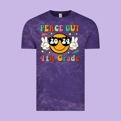Peace Out 2024 4th Grade Vintage Tee Designed By Jahusdesignshop