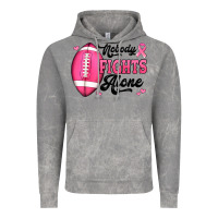 Cloud Rock nobody fights alone pink football breast cancer awareness Vintage Hoodie - Jasminsmagicworld