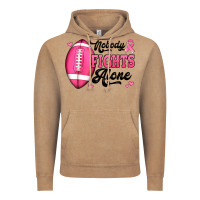 Vintage Coffee nobody fights alone pink football breast cancer awareness Vintage Hoodie - Jasminsmagicworld