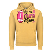 Vintage Mustard nobody fights alone pink football breast cancer awareness Vintage Hoodie - Jasminsmagicworld