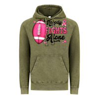 Vintage Olive nobody fights alone pink football breast cancer awareness Vintage Hoodie - Jasminsmagicworld