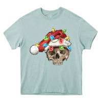 Arona Christmas skull with santa hat Heavy Core Tee - FaDigitalArtStudio
