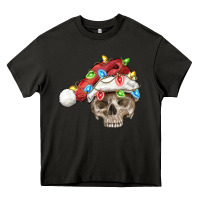 Asphalt Christmas skull with santa hat Heavy Core Tee - FaDigitalArtStudio