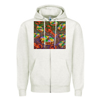 Oatmeal Heather mardi gras king cake and crawfish Zipper Hoodie - RanaPortraitStore