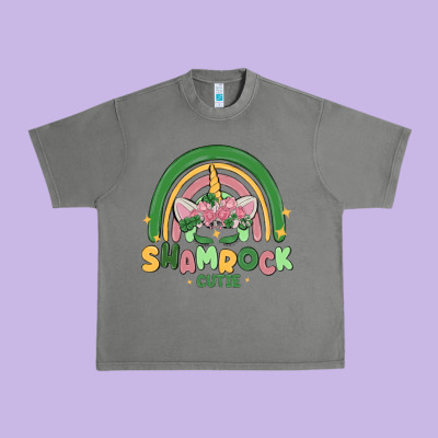 Shamrock Cutie Urban Heavy Tee Designed By Maliassmallbusiness