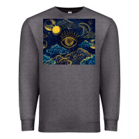 Charcoal Heather evil eye moon Premium Sweatshirt - TumblerDesignByShophia