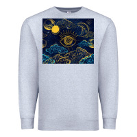 Heather Grey evil eye moon Premium Sweatshirt - TumblerDesignByShophia