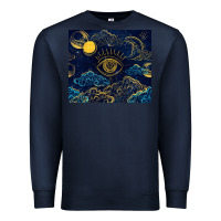 Navy evil eye moon Premium Sweatshirt - TumblerDesignByShophia
