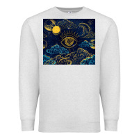 Oatmeal Heather evil eye moon Premium Sweatshirt - TumblerDesignByShophia