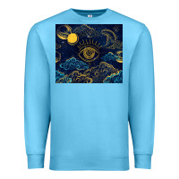 Ocean Blue evil eye moon Premium Sweatshirt - TumblerDesignByShophia