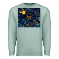 Seafoam evil eye moon Premium Sweatshirt - TumblerDesignByShophia
