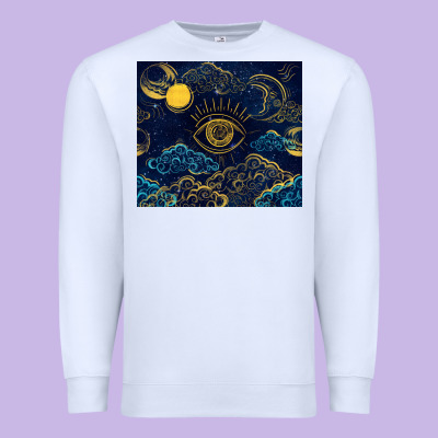 Evil Eye Moon Premium Sweatshirt Designed By Tumblerdesignbyshophia