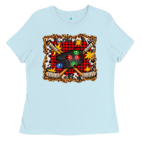 Baby Blue hockey christmas with lights and stars Ladies Tee - FaDigitalArtStudio