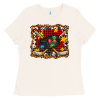 Bone hockey christmas with lights and stars Ladies Tee - FaDigitalArtStudio