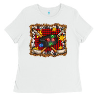 White hockey christmas with lights and stars Ladies Tee - FaDigitalArtStudio