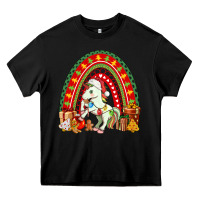 Black Christmas Unicorn Rainbow Heavy Core Tee - FaDigitalArtStudio