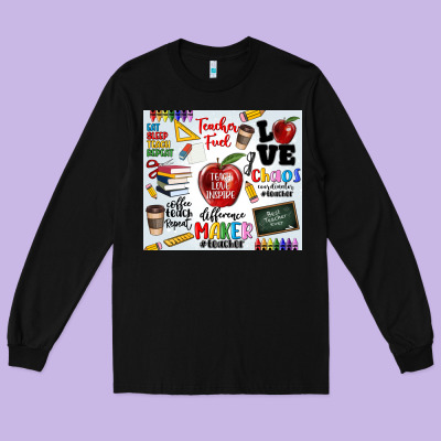 Teacher Long Sleeve Tee Designed By Maliassmallbusiness