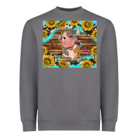 Storm western cute cow with sunflower Heavyweight Sweatshirt - NancyCooperArtShop