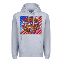 Heather Grey American babe Premium Hoodie - TumblerDesignByShophia