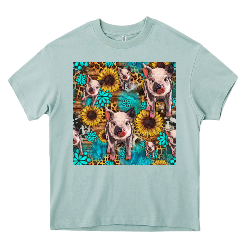 Cute Pig With Patches Seamless Pattern Heavy Core Tee by HRA Design Shop | Teevron