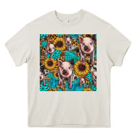 Cream cute pig with patches seamless pattern Heavy Core Tee - HRA Design Shop