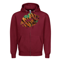 Burgundy Tiger Lips Zipper Hoodie - Bettercallsaul