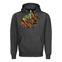 Charcoal Heather Tiger Lips Zipper Hoodie - Bettercallsaul