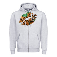 Heather Grey Tiger Lips Zipper Hoodie - Bettercallsaul