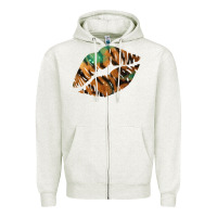 Oatmeal Heather Tiger Lips Zipper Hoodie - Bettercallsaul