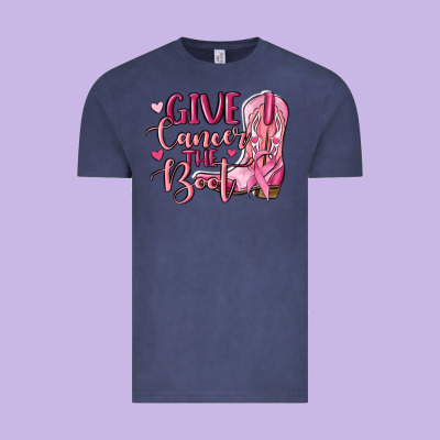 Give Cancer The Boot Vintage Tee Designed By Maliassmallbusiness