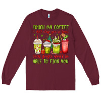 Burgundy christmas characters coffee cups Long Sleeve Tee - MaliasSmallBusiness