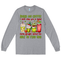 Heather Grey christmas characters coffee cups Long Sleeve Tee - MaliasSmallBusiness