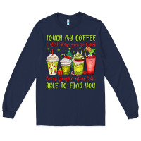 Navy christmas characters coffee cups Long Sleeve Tee - MaliasSmallBusiness
