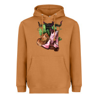 Meerkat Cowgirl boots hat horns cactus Heavyweight Hoodie - HowdyJamesFarm