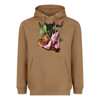 Toasted Coconut Cowgirl boots hat horns cactus Heavyweight Hoodie - HowdyJamesFarm