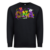 Black Mardi Gras CNA Nurse Premium Sweatshirt - HowdyJamesFarm