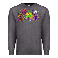 Charcoal Heather Mardi Gras CNA Nurse Premium Sweatshirt - HowdyJamesFarm