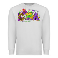 Dove Grey Mardi Gras CNA Nurse Premium Sweatshirt - HowdyJamesFarm