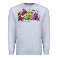 Heather Grey Mardi Gras CNA Nurse Premium Sweatshirt - HowdyJamesFarm