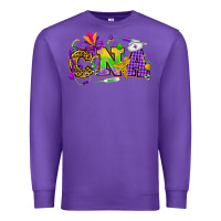 Purple Mardi Gras CNA Nurse Premium Sweatshirt - HowdyJamesFarm