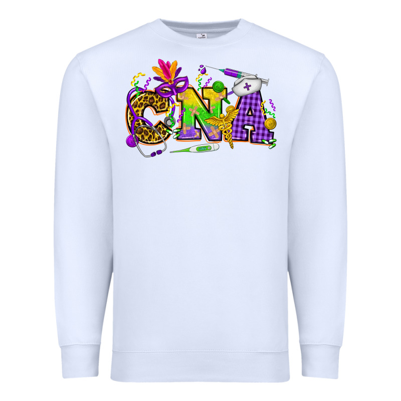 Mardi Gras Cna Nurse Premium Sweatshirt by HowdyJamesFarm | Teevron