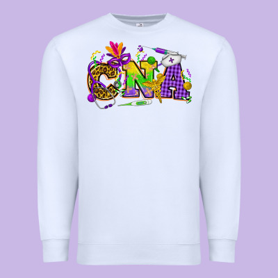Mardi Gras Cna Nurse Premium Sweatshirt Designed By Howdyjamesfarm