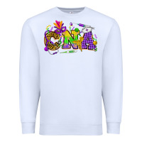 White Mardi Gras CNA Nurse Premium Sweatshirt - HowdyJamesFarm