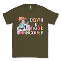 Army Green death by book hangover Classic Tee - MaliasSmallBusiness